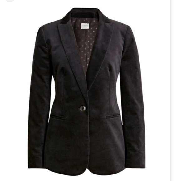 J. Crew Jackets & Blazers - NWT J.CREW Velveteen Black one-button blazer Item BC800 Size 16